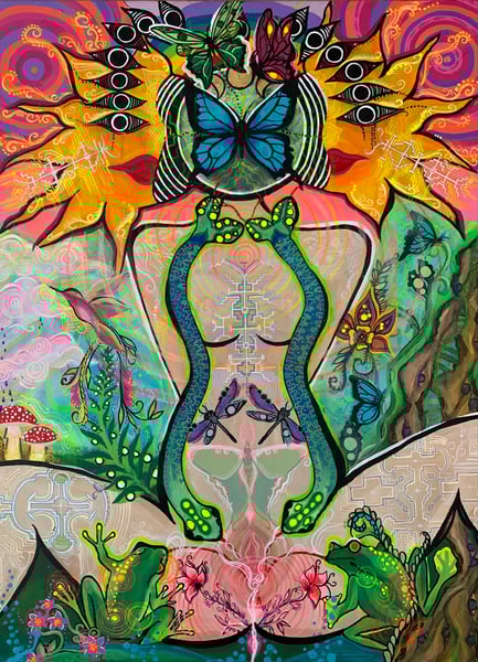 Image of Gaiayahuasca  acrylic on canvas 3x4
