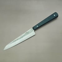 Image 2 of Petty knife with blue burlap micarta 