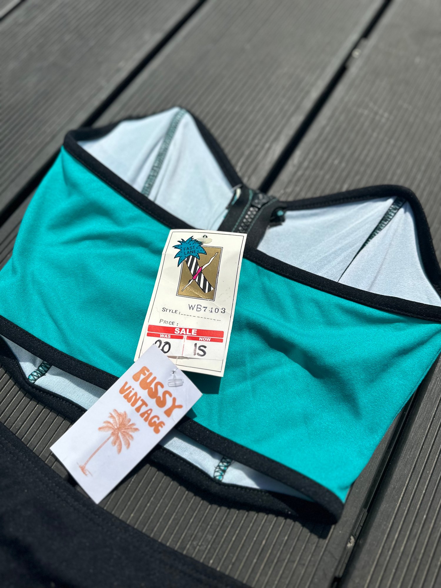 Image of 80s Strapless High Rise Bikini M