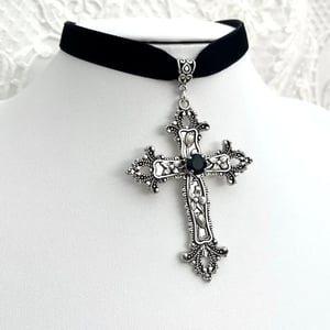 Image of Juliet Ornate Cross Velvet Choker