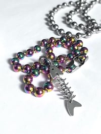 Image 1 of Fish Bone Ball Chain Necklace