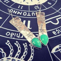 Image 2 of Spellbound Touch Witches Finger Earrings set with Green Chalcedony