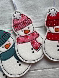 Image 3 of Wooly hat Snowman decoration