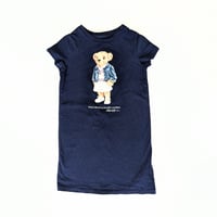 Image 1 of Girls Polo Ralph Lauren Navy Bear T-Shirt Dress