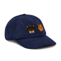 Image 3 of The Little Buddies 🐶🐱🧢 Corduroy Cap (Wavy Navy)