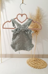 Image 5 of Knitted newborn set for photoshoots - Agnes - dusty mint