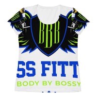 Image 2 of BOSSFITTED Neon Green and Blue Women's Athletic T-shirt