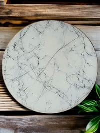 Image 1 of 14" Lazy Susan Turntable Epoxy Resin Art 'The Ace of Swords'