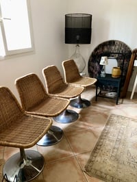 Image 1 of Serie 4 chaises osier pied Tulipe