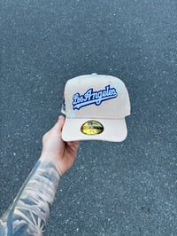 Image 3 of PEACH CREAM  KOI LOS ANGELES DODGERS CUSTOM FITTED CAP