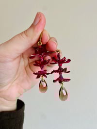 Image 1 of ♥️Burgundy Hyacinth Cascade♥️ with crystal
