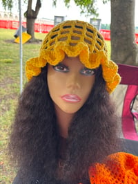 Image 2 of Ruffle Mesh Hat