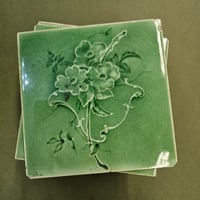 Collection Of 10 Antique Green Tiles