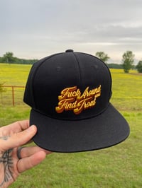 Image 1 of Limited Black Fuck Around Snap Back Hat 