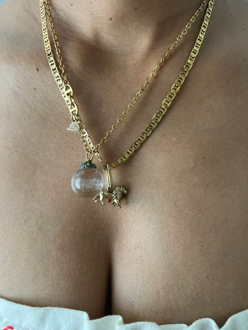 Image of CRISTI • Crystal Ball Necklace Clear Quartz