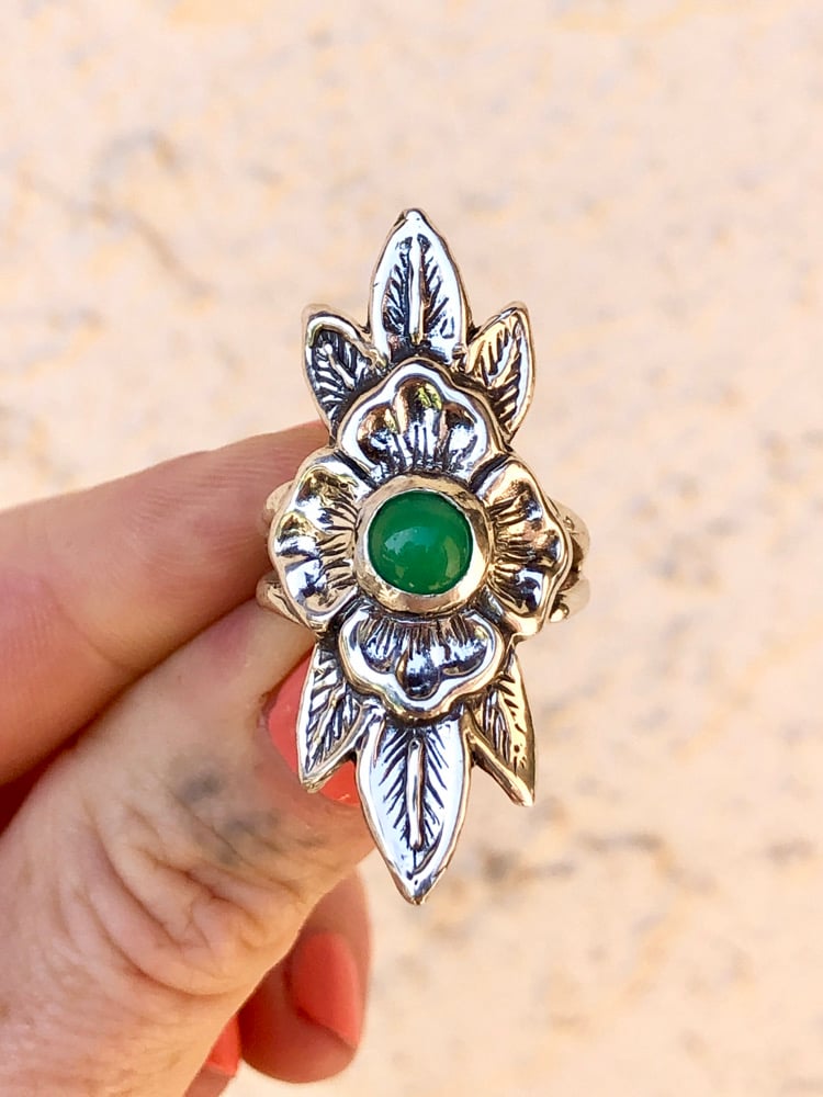 CHRYSOPRASE FLOWER / Size 6.5 Image 5