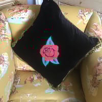 Image 6 of Black Velvet Red Rose Cushion Cover