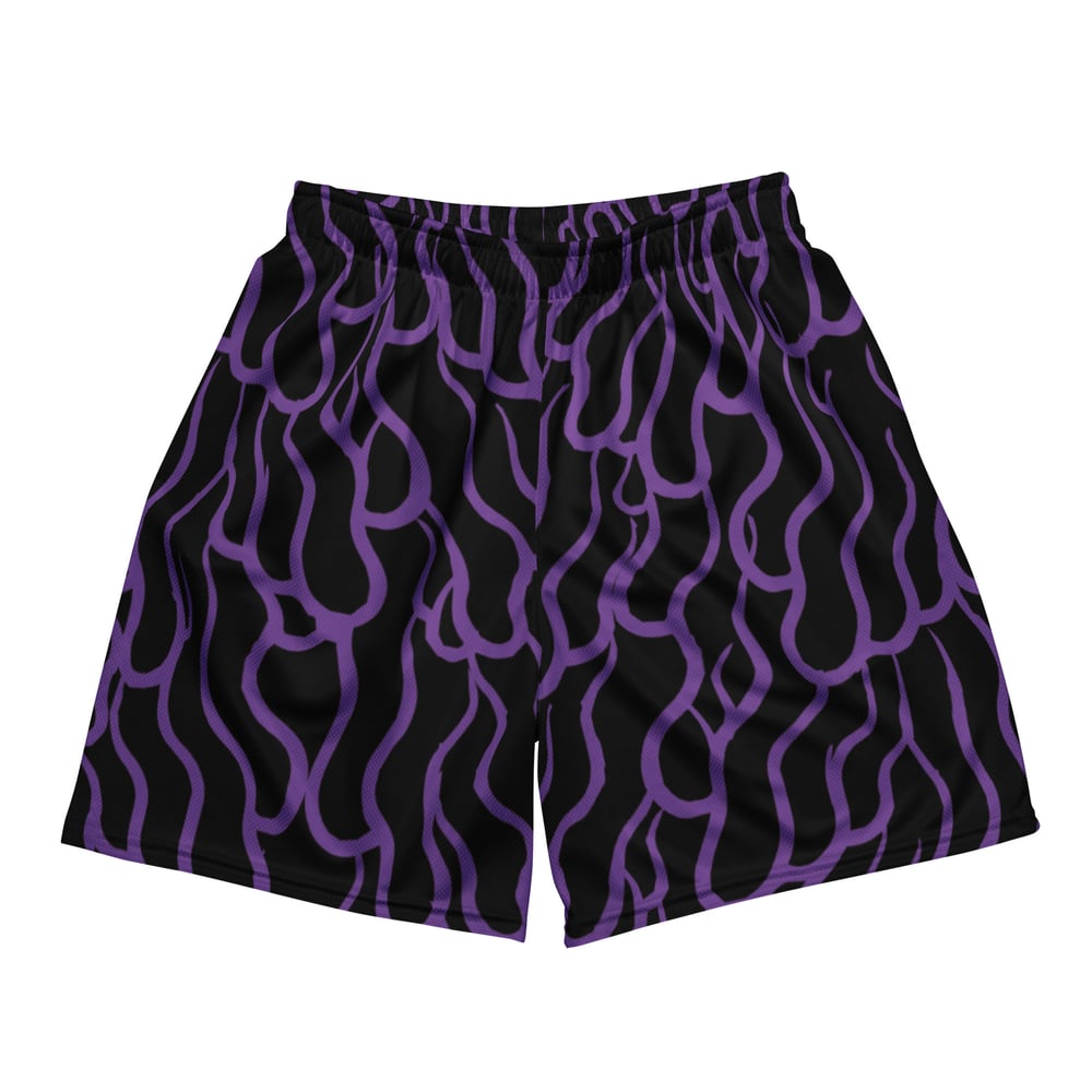 Purple Flame mesh shorts