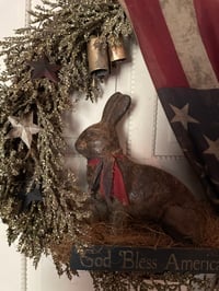 Image 3 of #9...  God Bless America ~ Rabbit Wreath ~
