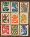 Greek Beasts Block Print Set