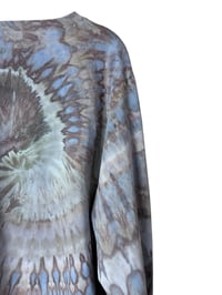 Image 8 of L Unisex Adult Soft Long Sleeve Tee in Stone Spiral Ice Dye
