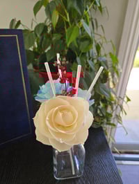 Image 5 of  Roped White Rose and Blue Poppy