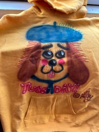 Image 3 of Tuesday Yellow Vinny Airbrushed Hoodie (XL)