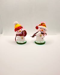 Image 3 of Custom Order Football and Candy Cane Snowmen- Your Team Colors or Your Favorite Colors