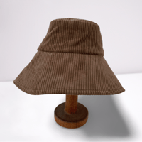 Image 1 of Mia bucket hat corduroy olive green