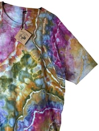 Image 2 of XL Adult 100% Combed Cotton T-Shirt in Jeweltones Geode Ice Dye 