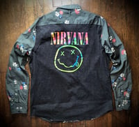 Upcycled “NIRVANA” t-shirt poplin 