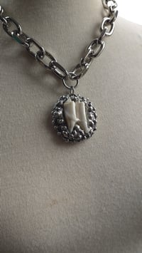 Image 4 of Sheep tooth chunky statement necklace big