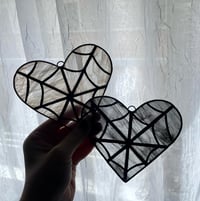 Image 4 of Stained Glass Black Web Heart