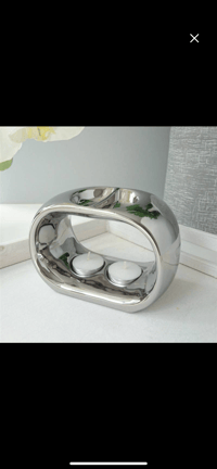 Duo Ceramic Wax Melter - 10.5cm silver