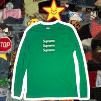 Image 1 of 🆕 ASsPiZza 🍕 SuPReMe 🚩TRiPLe BoX LoGo LoNG SLeeVe TeE 🔥 