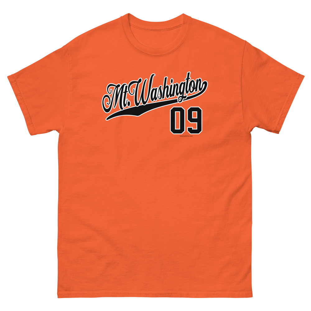 Image of Mt. Washington Baltimore T-Shirt 21209 Mens (Orange)