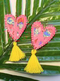 Image 6 of CND Heart Tassel Earrings