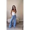 Blue Striped Linen Trousers 