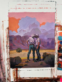 Image 6 of Cowboys Gotta Stick Together - 26x32" Acrylic On Canvas. 
