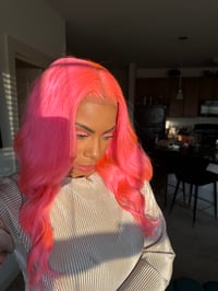 Image 3 of 24 inch DREAM PINK 13x4 LACE FRONT WIG