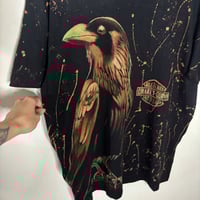 Image 2 of “GNARLY CROW” Custom Bleach Painted T-shirt LARGE