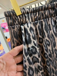 Image 3 of Zara soft light weight crop leopard draw string pants