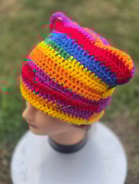 Image 2 of Purrfectly Rainbow Beanie