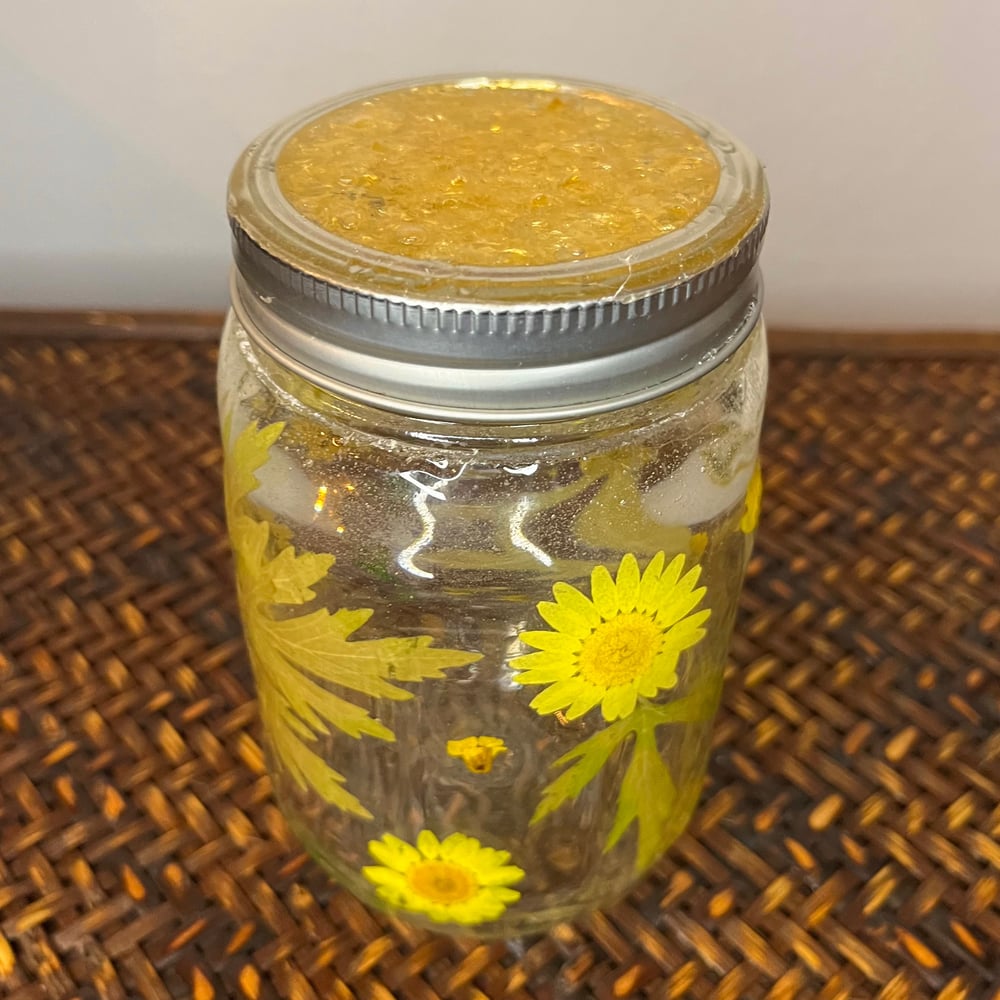 Image of citrine floral mason jar