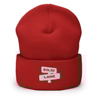Image 1 of White Solid Lane Logo Beanie