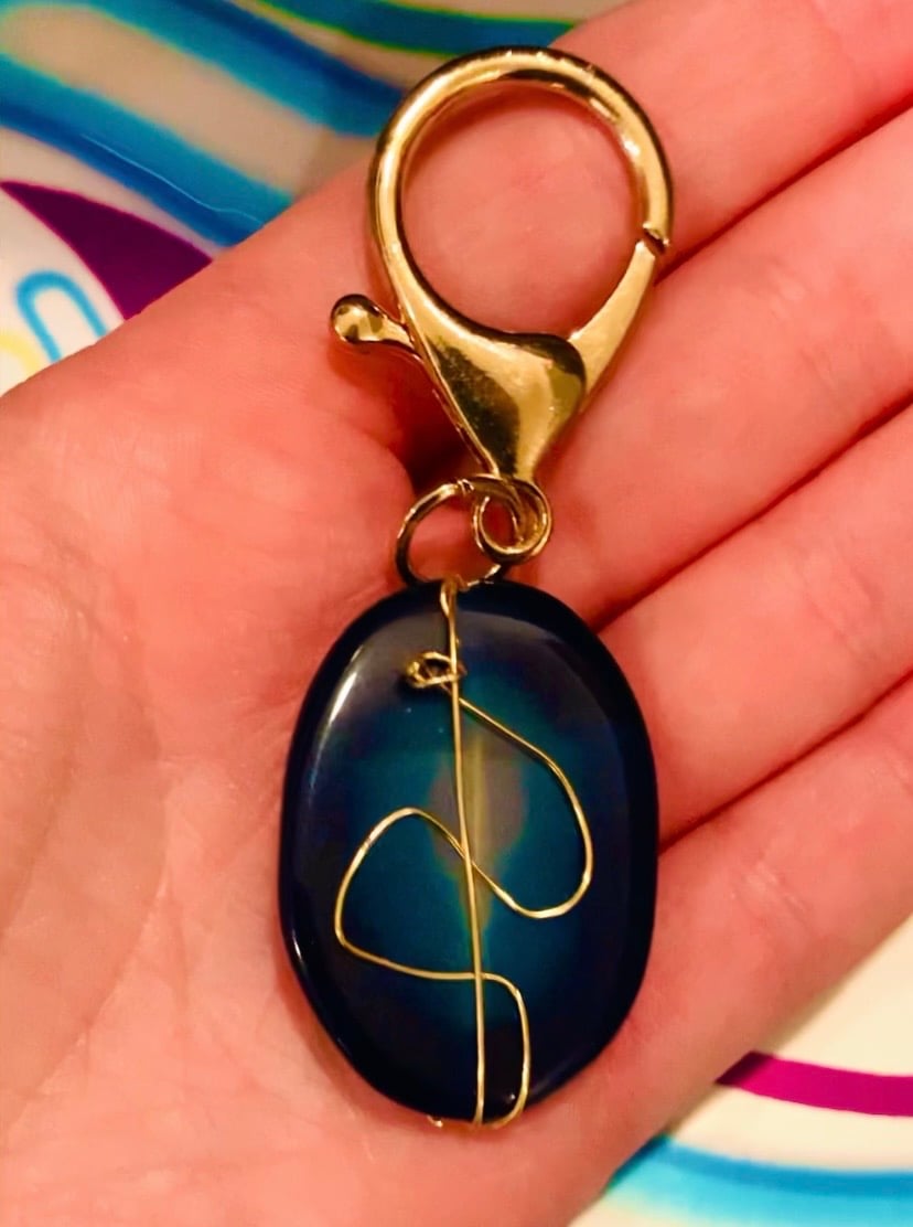 Image of Wire Wrapped Crystals & Seaglass Keychains
