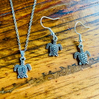 Image 3 of Set of 5 turtle silver plates earrings