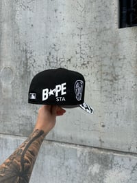 Image 5 of BLACK WHITE METS x YANKEES CUSTOM FITTED CAPS