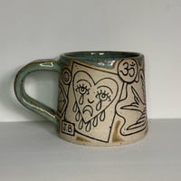 Image of Turquoise Stoneware Mug Flash 1