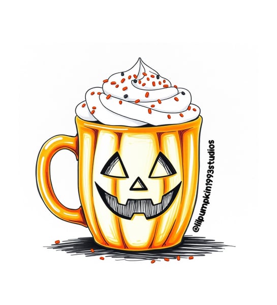 Image of Pumpkin mug art Print 4x6 #2